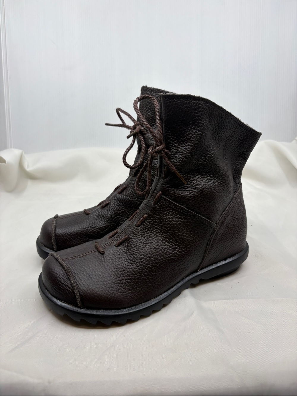 CLARSUNNY Boots Women's Size 7 Brown  Genuine Leather Casual Soft Flat